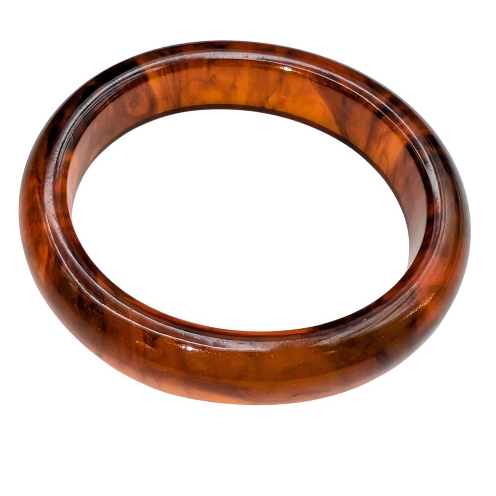 Vintage Rootbeer Bakelite Oval Bangle Bracelet